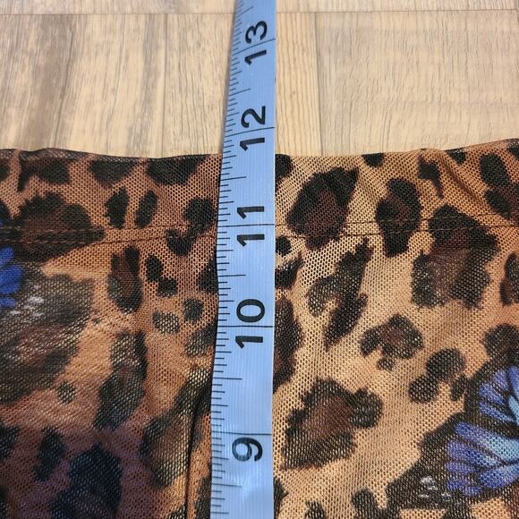 Fashion Nova women's XL sheer mesh material leopard print butterfly print pants - Picture 5 of 8